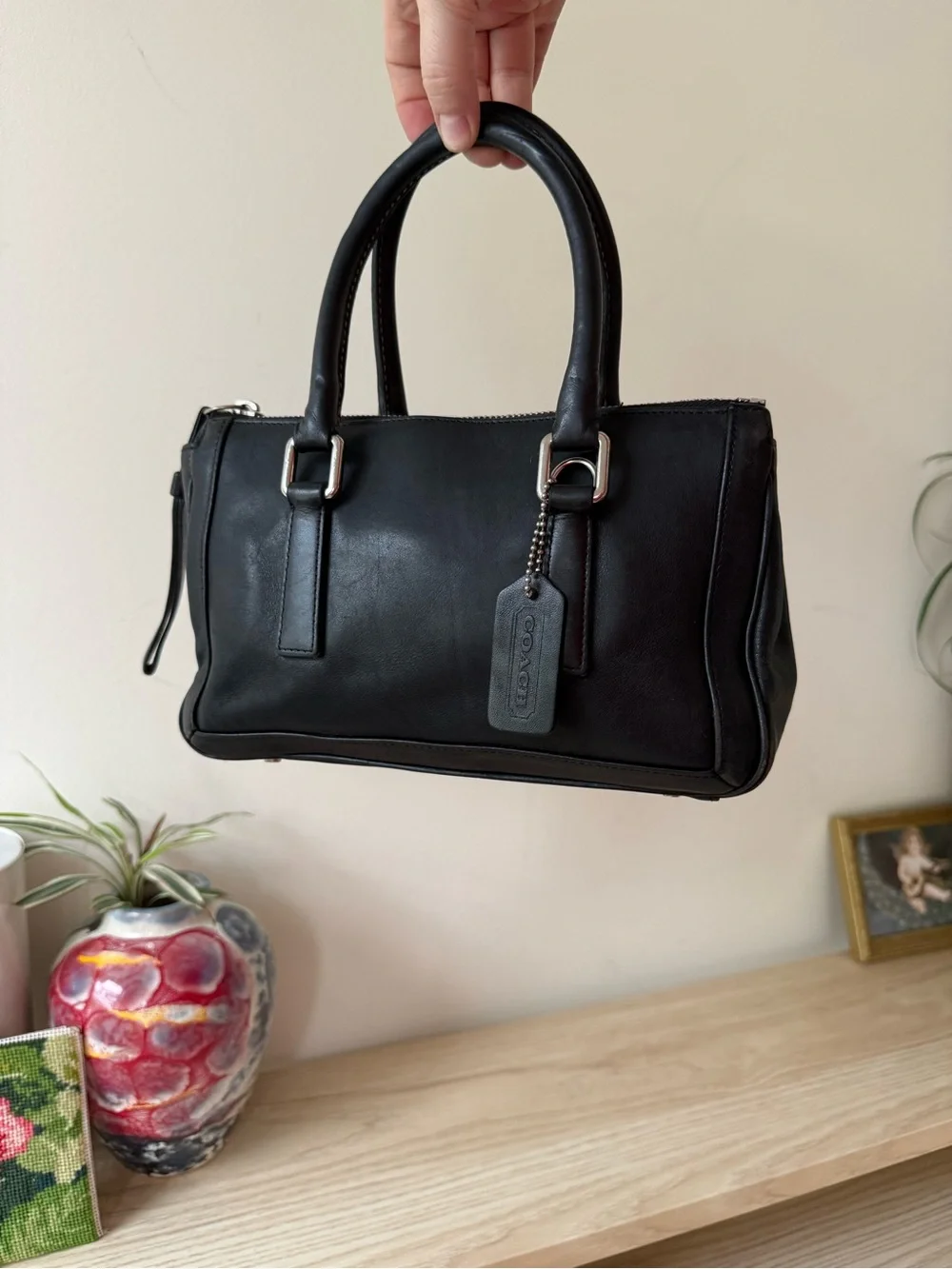 Y2K Coach Vintage Bonnie Legacy mini Classic Black Leather Satchel Handbag